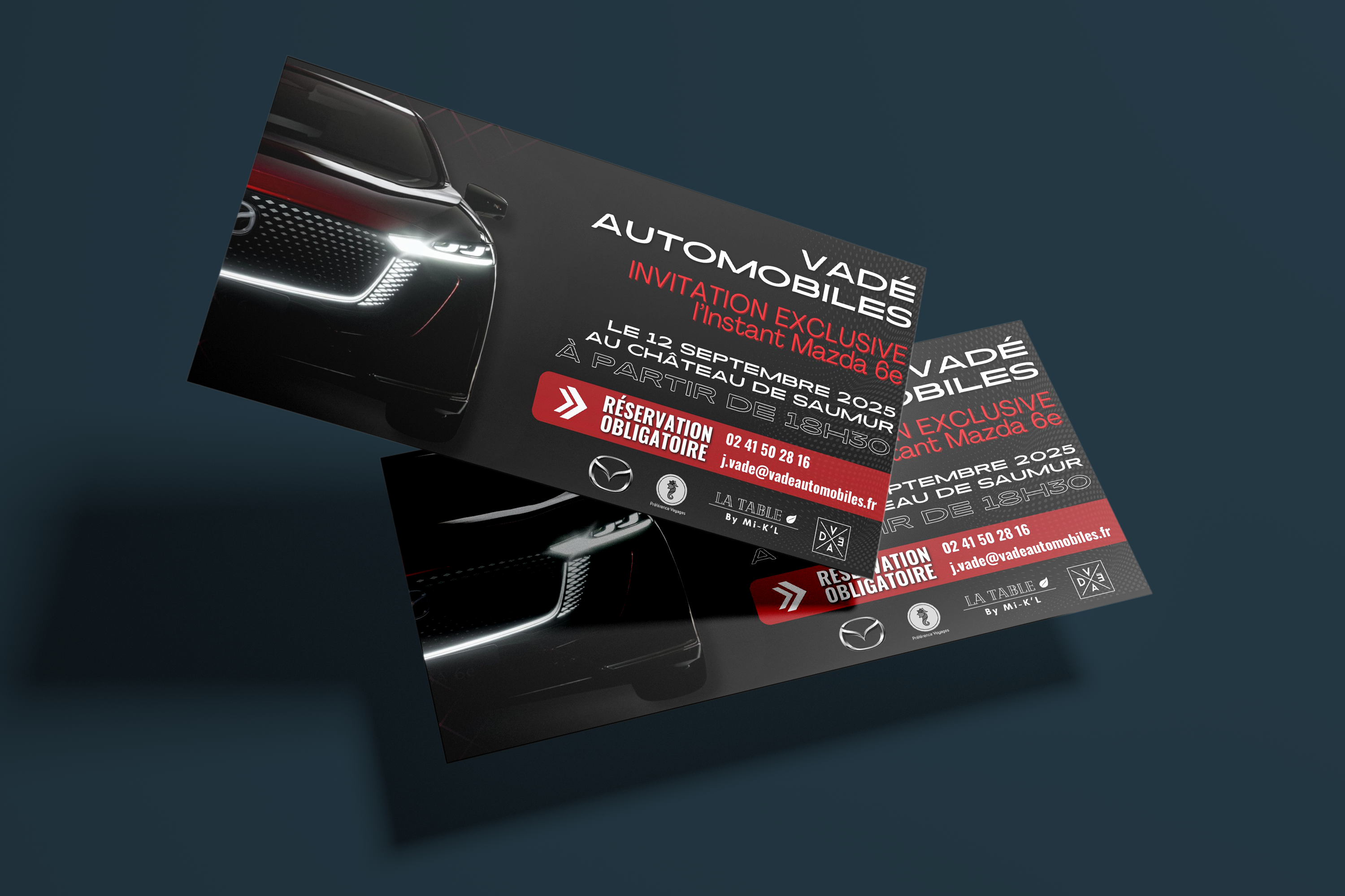 Carton d&rsquo;invitation événement Vadé Automobiles